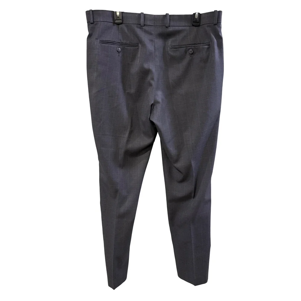 Perry Ellis Portfolio Mens Grey Plaid Modern Fit Dress‎ Pants Folio-Flex 38x32